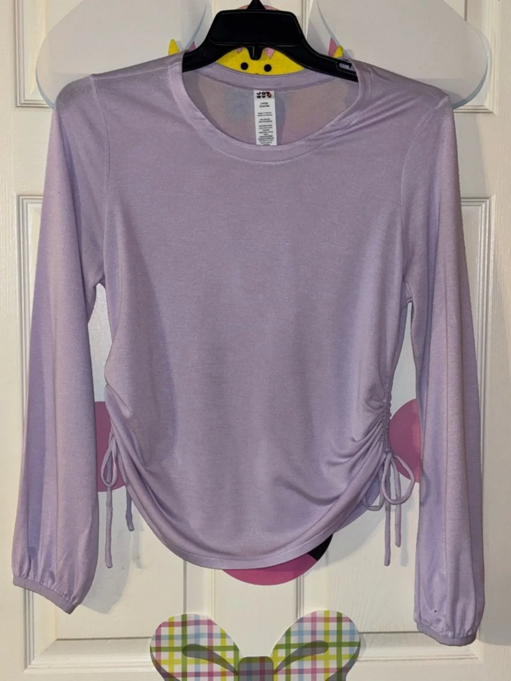 JoyLab Lavender Long-Sleeve Side-Tie Top